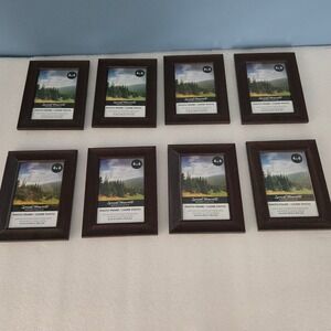 8 Pack Special Moments 4x6 Photo Frames Dark Brown Wood Grain Glass Front Bulk